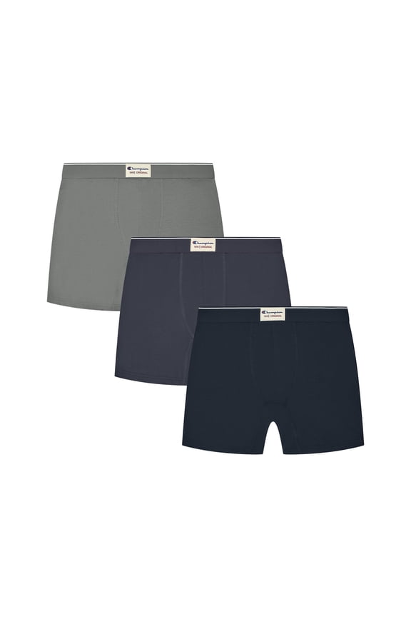 Men’s Boxer Briefs – 3 Pack Performance+ Modal Underwear, Moisture-Wicking, Vintage Label, Sizes S–2XL