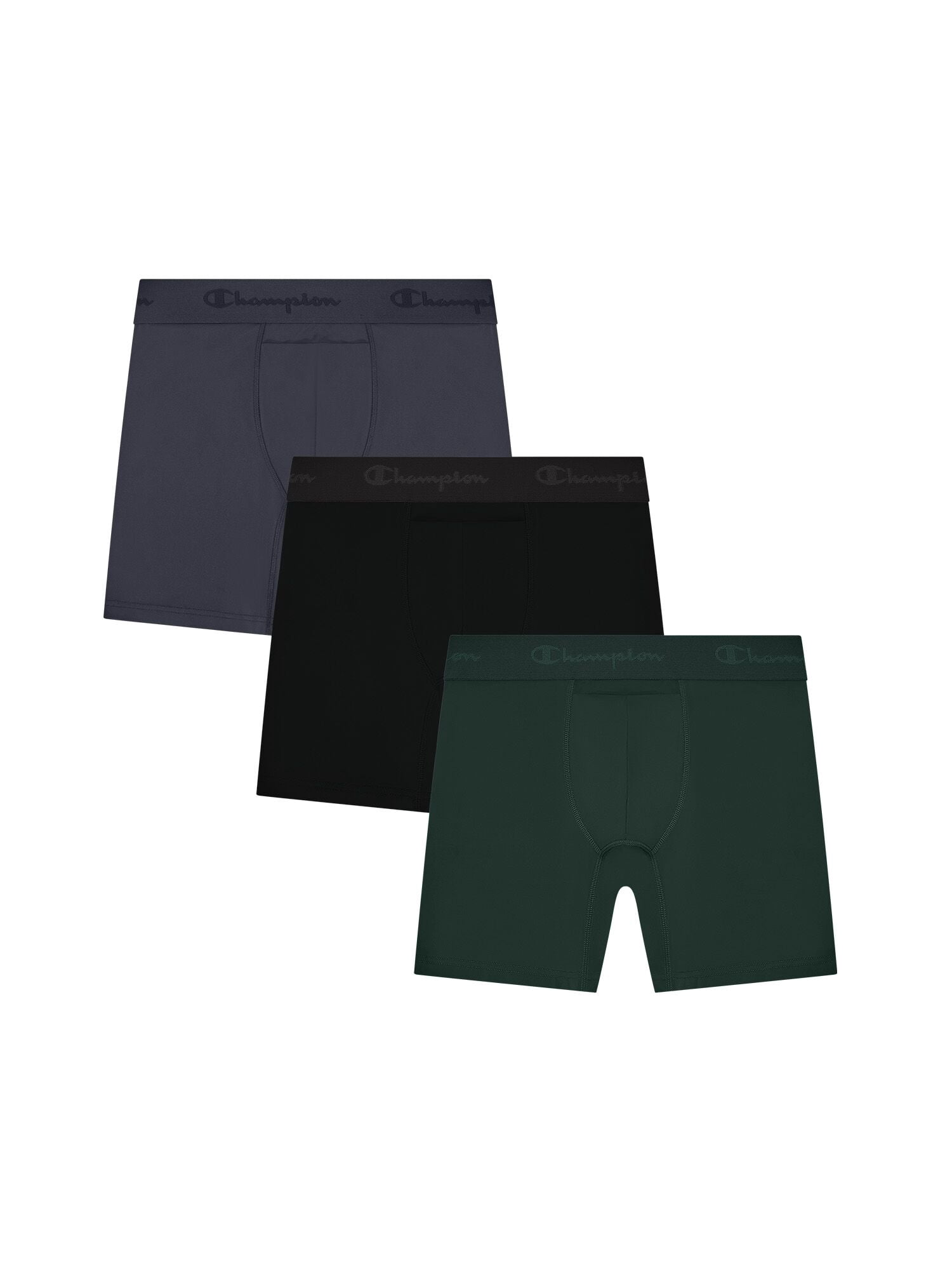 Champion Men’s Boxer Briefs – 3 Pack Performance+ Underwear, Flexible Fit, Moisture-Wicking, Sizes S–2XL