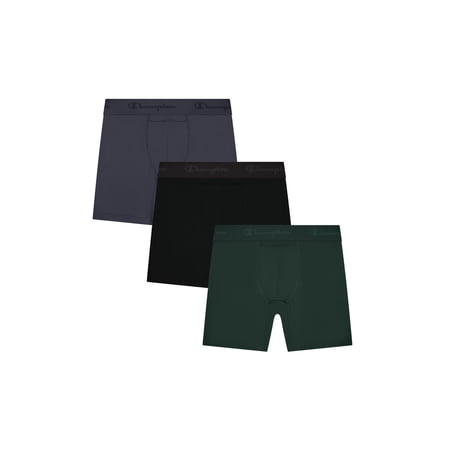Champion Men’s Boxer Briefs – 3 Pack Performance+ Underwear, Flexible Fit, Moisture-Wicking, Sizes S–2XL