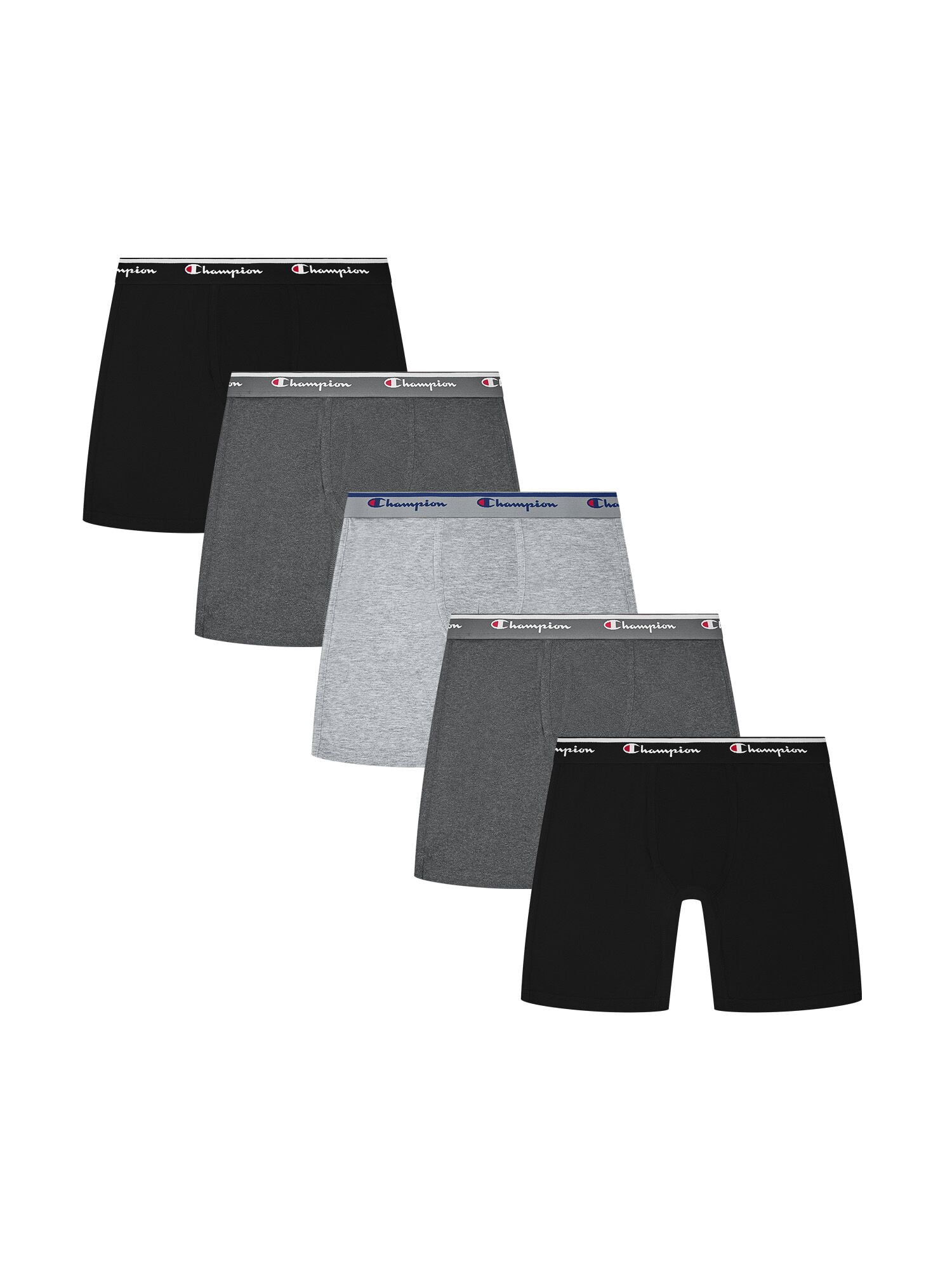 Champion Men's Boxer Briefs – 5 Pack Cotton Flex Underwear, Longer