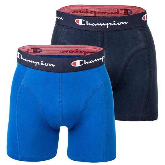 Champion Men's Boxershorts, Pack Of 2 - Cotton, Unicoloured Blue/Navy S (Small)
