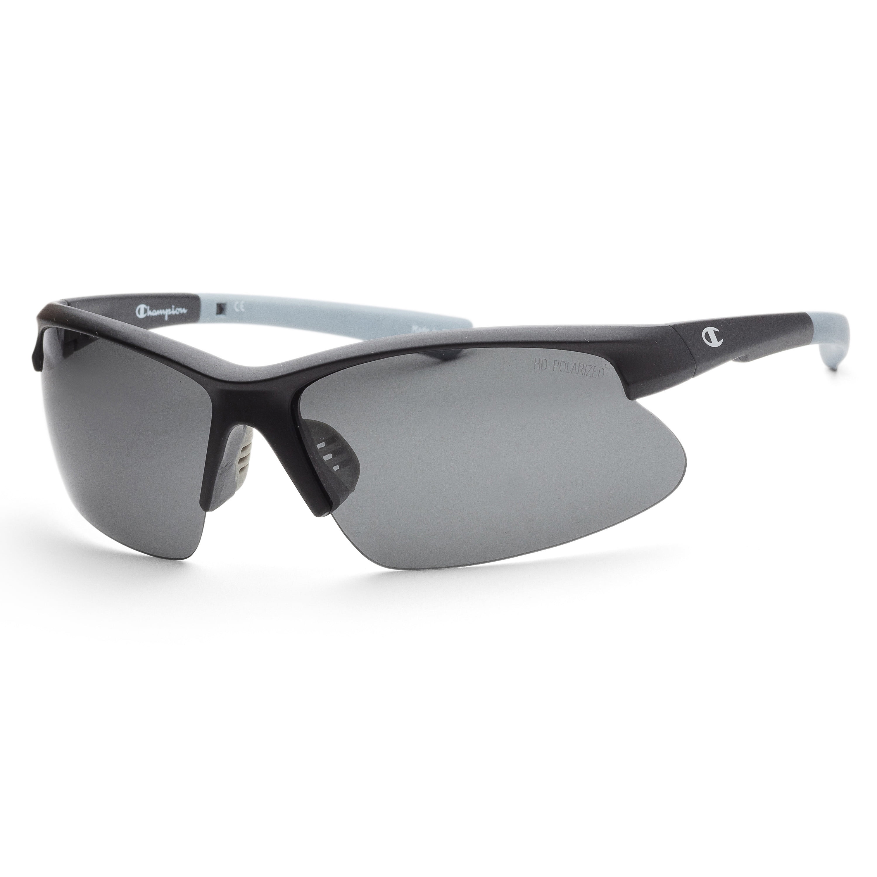 Champion Men's C-Tech Matte Black Semi-Rimless Sport Wrap Sunglasses - CU512801