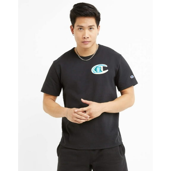 Champion Men's Chain Stitched C Heritage Tee Black GT19 5863NA BKC
