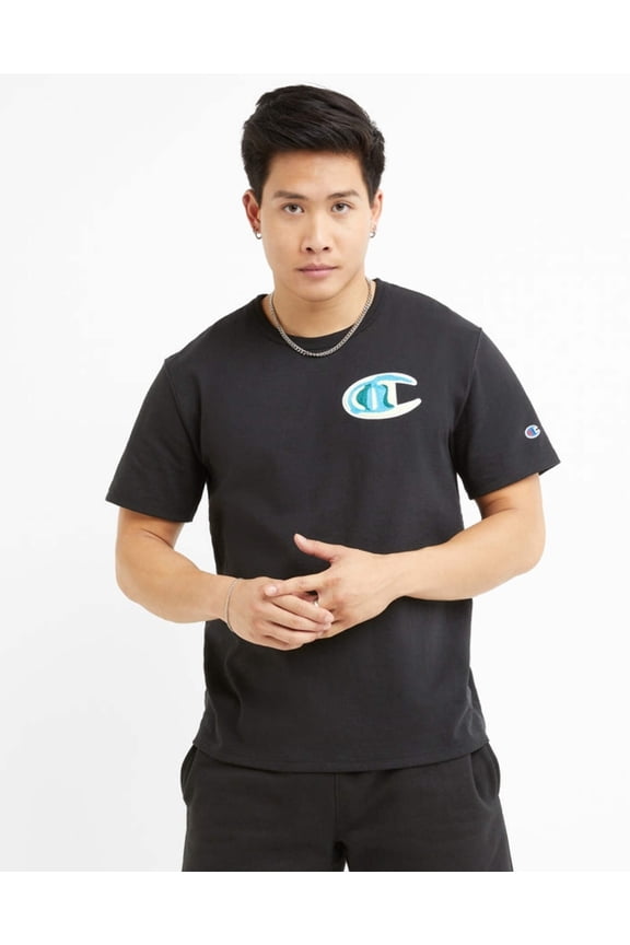 Champion Men's Chain Stitched C Heritage Tee Black GT19 5863NA BKC