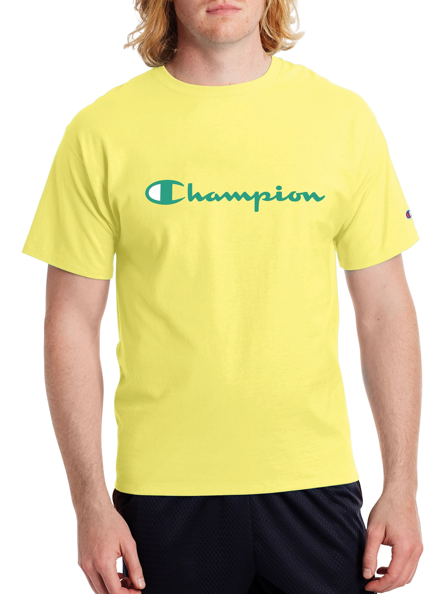 Yellow champion shirt mens hot sale