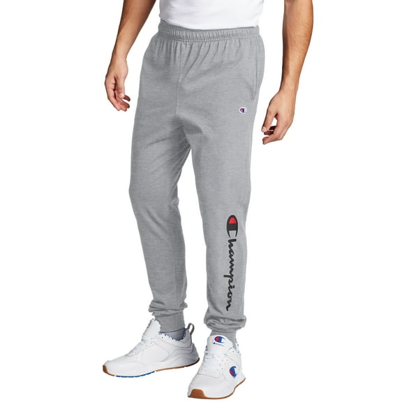 Champion Men's Classic Jersey Graphic Script Logo Jogger Pants, up to Size 2XL