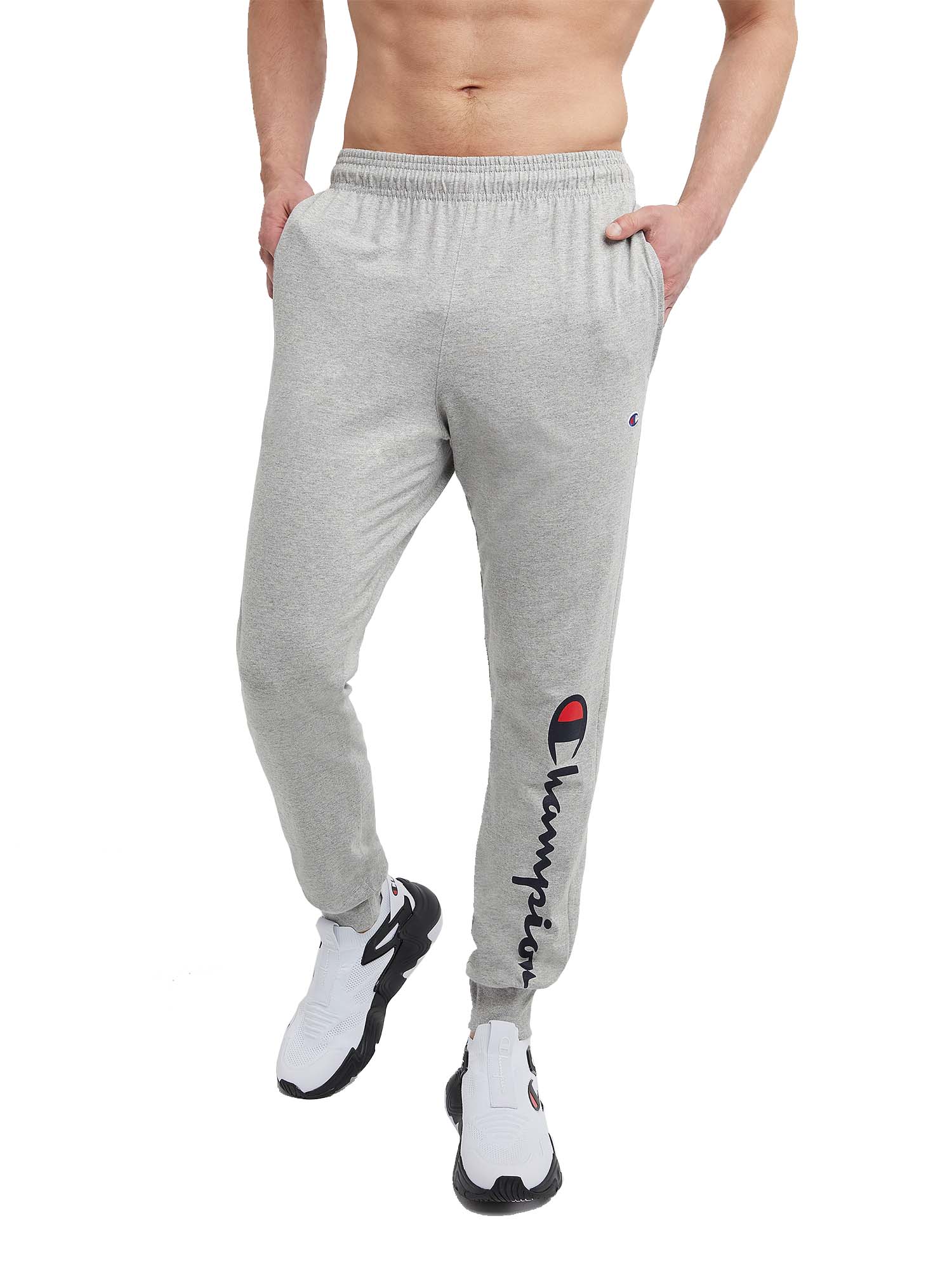 Champion Men's Classic Jersey Graphic Script Logo Jogger Pants, up to Size 2XL - image 1 of 6