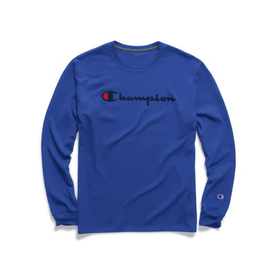Champion Men's Classic Jersey Long Sleeve Graphic T-Shirt surf The Web/Chest Script X-Large
