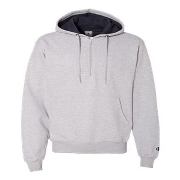 Champion Men's Cotton Max Hooded Quarter-Zip Sweatshirt
