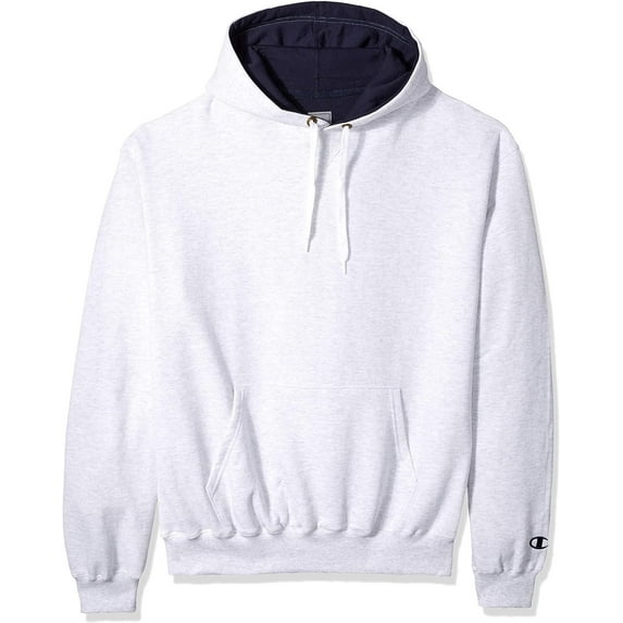 Champion Men's Cotton Max Pullover Hoodie, Silver/Gray, Medium