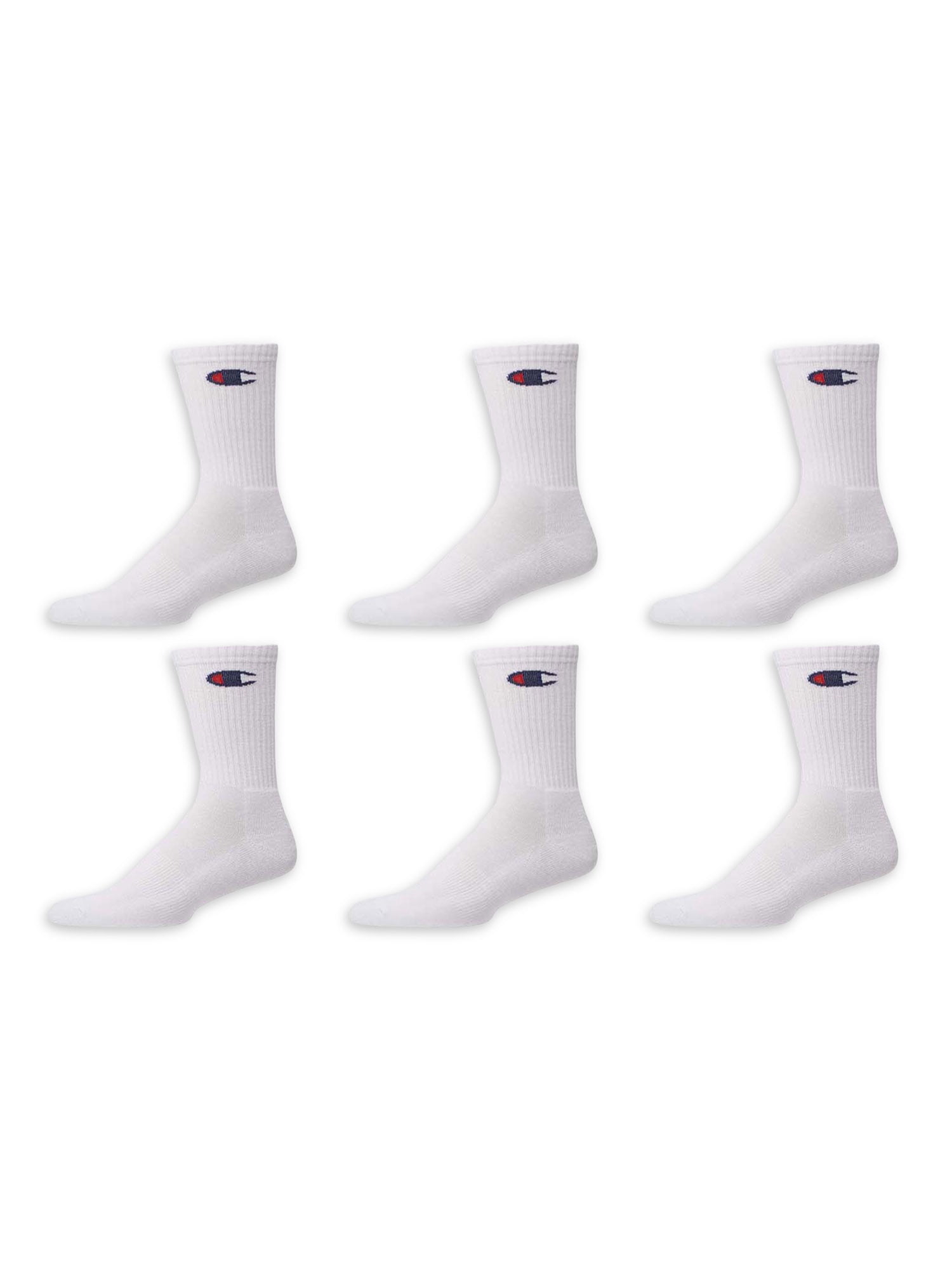 Champion Men's Crew Extended Size Socks, 6 Pack