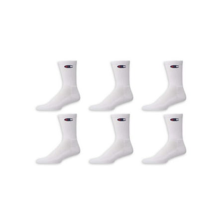 Champion Men's Crew Extended Size Socks, 6 Pack