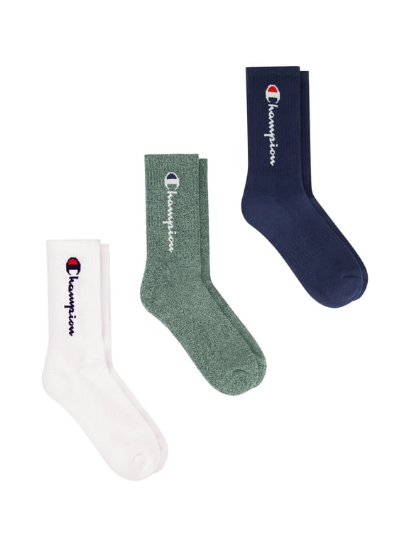 Men’s Crew Socks 3 Pack – Half Terry Cushion, Moisture-Wicking, Arch Support, Stretch Comfort, Sizes 6–12.5