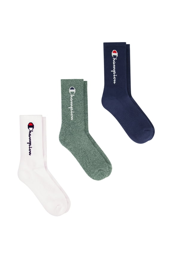 Men’s Crew Socks 3 Pack – Half Terry Cushion, Moisture-Wicking, Arch Support, Stretch Comfort, Sizes 6–12.5