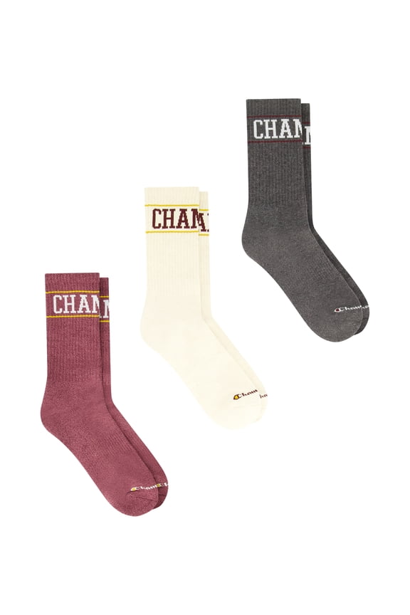 Men’s Crew Socks 3 Pack – Half Terry Cushion, Moisture-Wicking, Arch Support, Stretch Comfort, Sizes 6–12.5