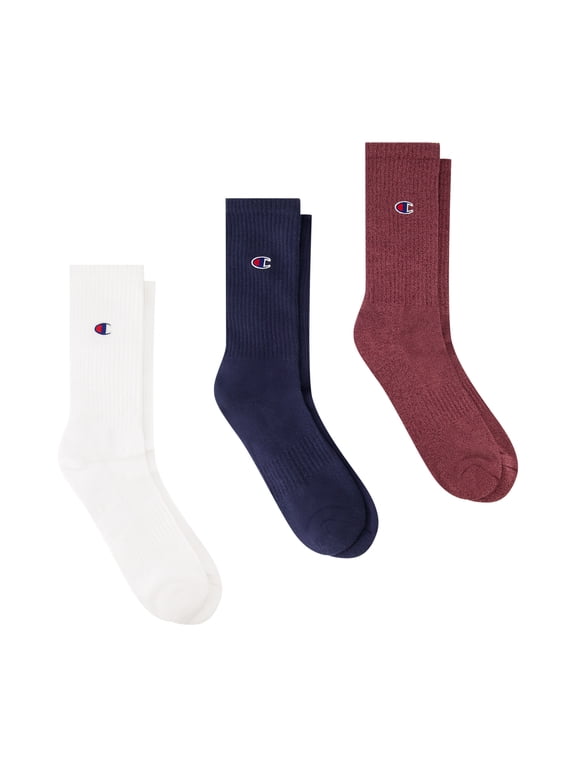 Men’s Crew Socks 3 Pack – Half Terry Cushion, Moisture-Wicking, Arch Support, Stretch Comfort, Sizes 6–12.5