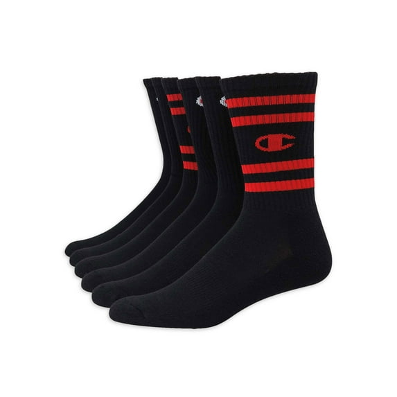 Champion Men's Crew Socks, 6 Pack