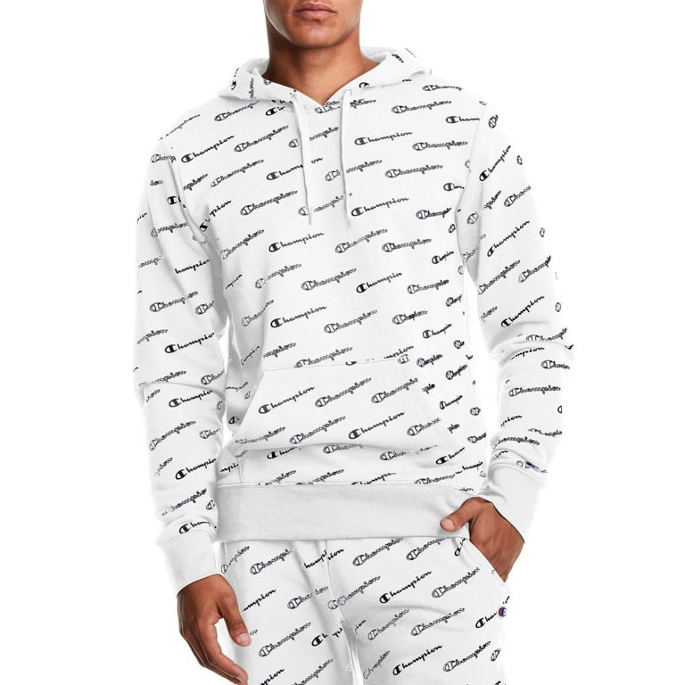 Touhou Banyan erectie Champion Men's Diagonal All Over Script Logo Print Fleece Pullover Hoodie,  up to Size 2XL - Walmart.com