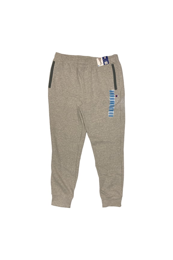 Men's Drawcord Easy Care Soft Fleece Woven-Mix Jogger (Oxford Grey Heather, S)