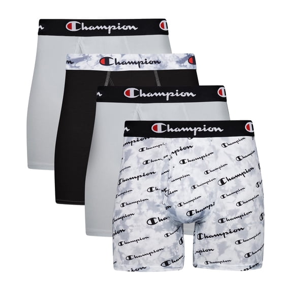 Champion Men's Everyday Active Lightweight Stretch Boxer Briefs With Fly - 4 Pack