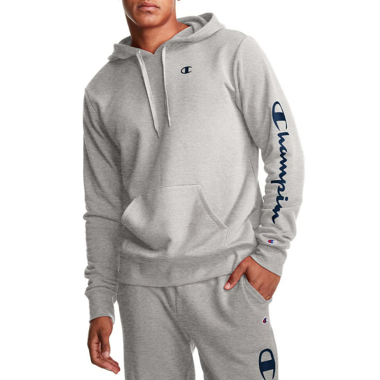 Champion Men's Fleece Pullover Hoodie with Script Logo Sleeve, up to Size Walmart.com