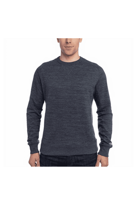 Men's French Terry Crew Neck Sweatshirt Cotton-polyester Grey size M