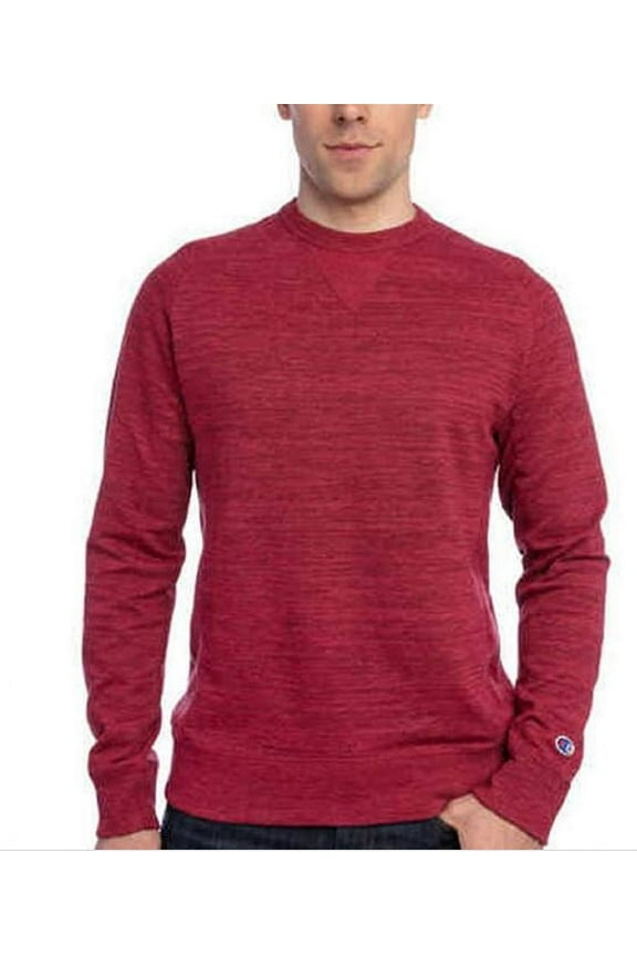Men's French Terry Crewneck Pullover, Crimson XXL - NEW