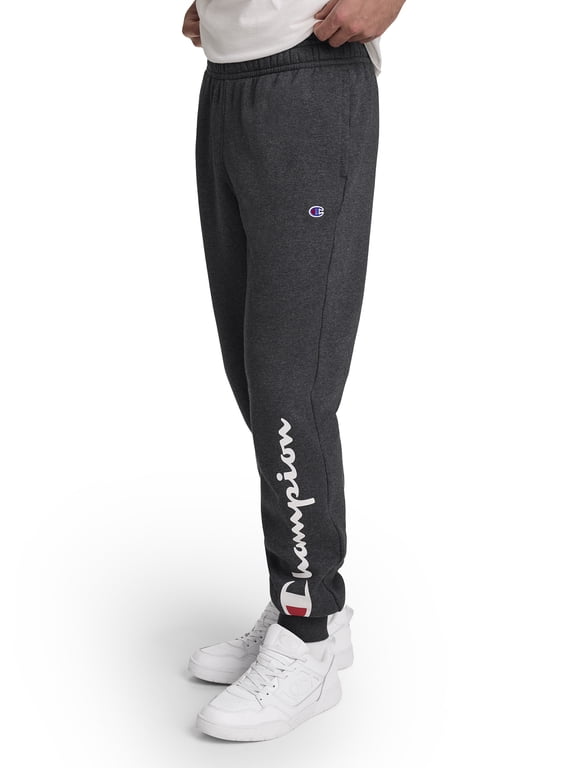 Men's Powerblend Graphic Fleece Joggers Sweatpants, Standard Unisex Fit, Midweight Fleece, Classic Script Logo, Sizes S-4XL