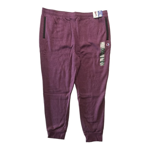 Champion Men's Inner Drawcord Fleece Woven-Mix Jogger (Plum Port Heather, XL)