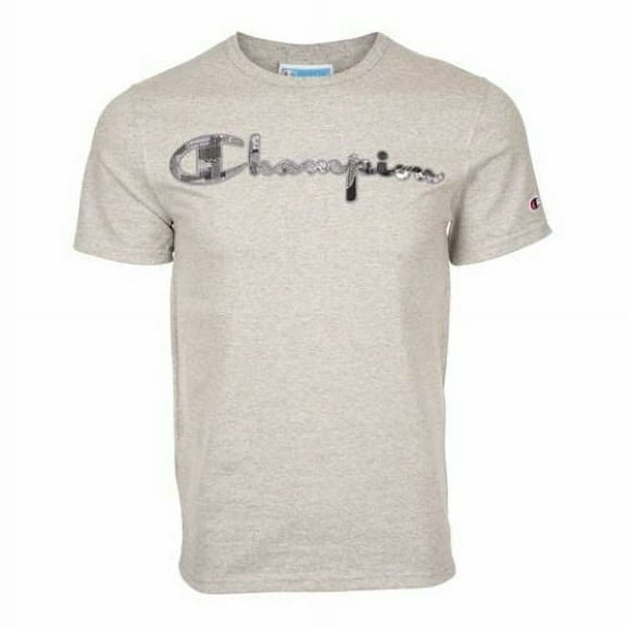 CHAMPION Mens Gray Short Sleeve Classic Fit Cotton T-Shirt S