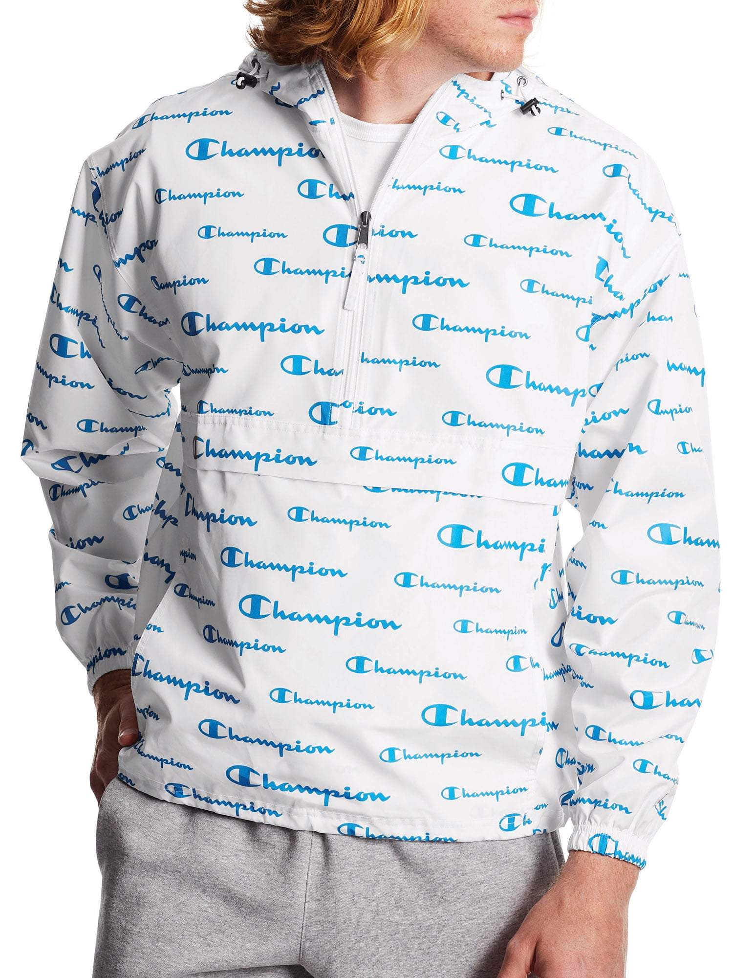 Champion Men's Logo Print Packable Windbreaker Jacket, up to Size 2XL