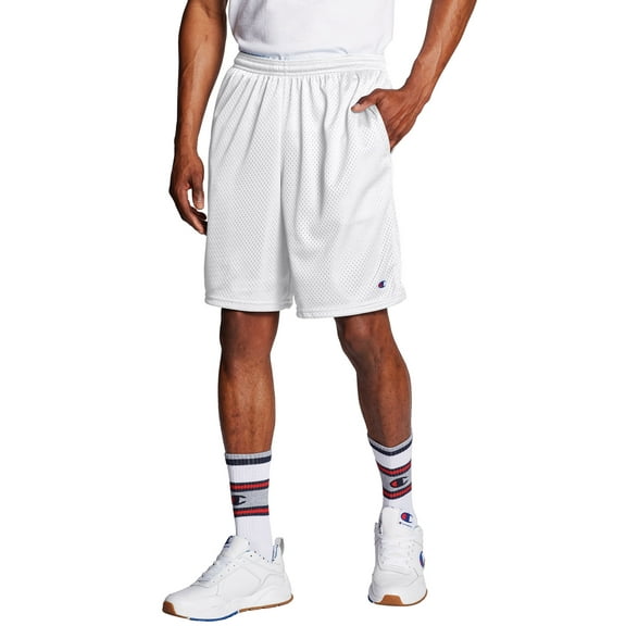 Champion Men's Long Mesh 9" Shorts with Pockets, up to Size 4XL