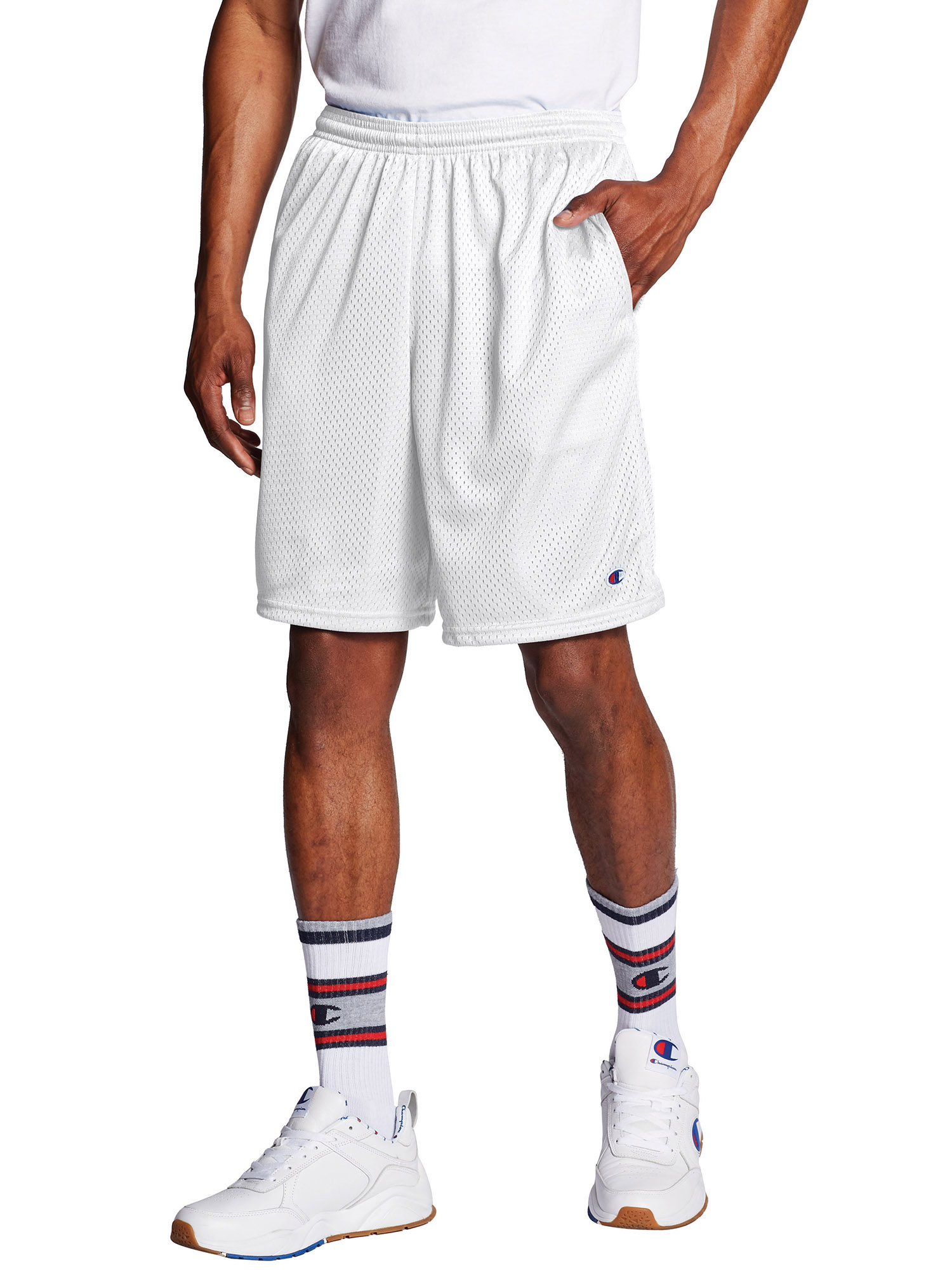 Champion Men's Long Mesh 9" Shorts with Pockets, up to Size 4XL - image 1 of 5