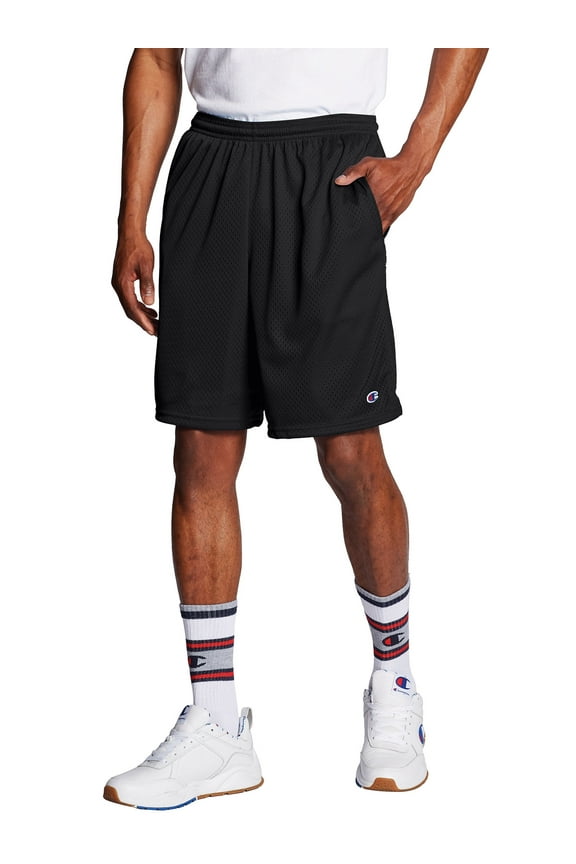 Men's Long Mesh 9" Shorts with Pockets, up to Size 4XL