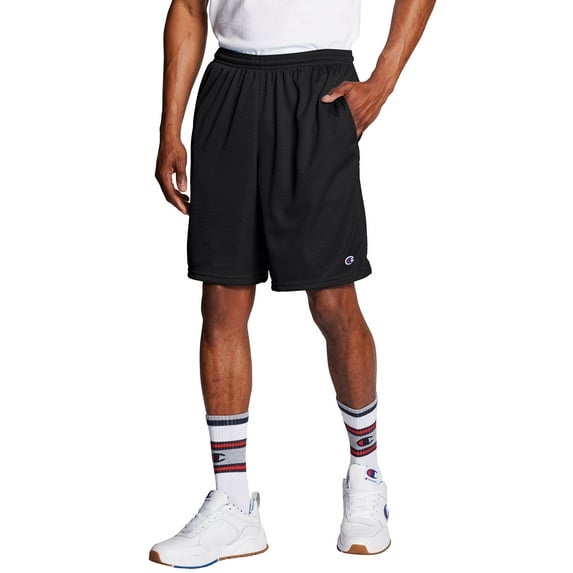 Champion Men's Long Mesh 9" Shorts with Pockets, up to Size 4XL