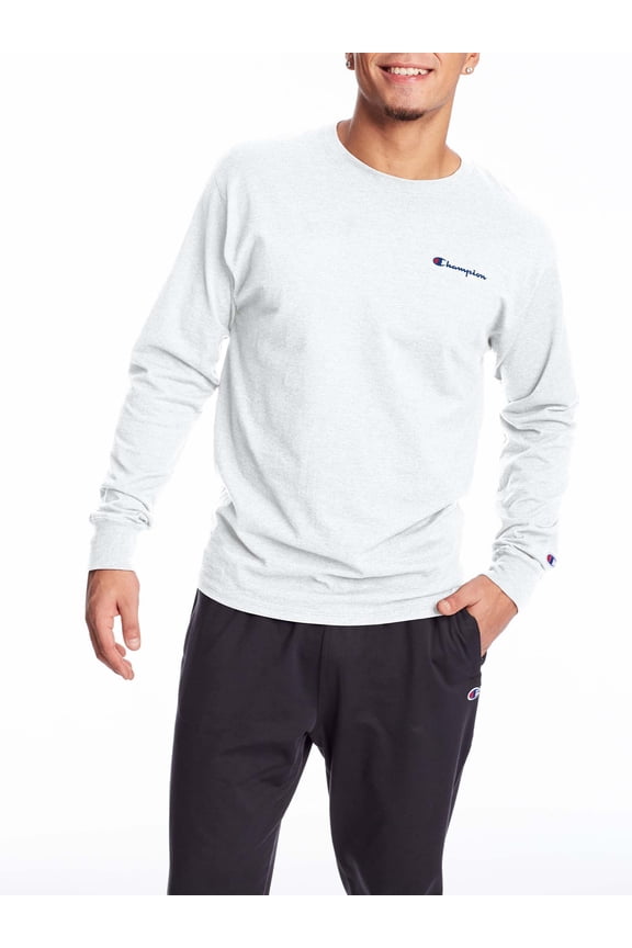 Men’s Long Sleeve Classic Mini Script Graphic Tee, Sizes S-2XL
