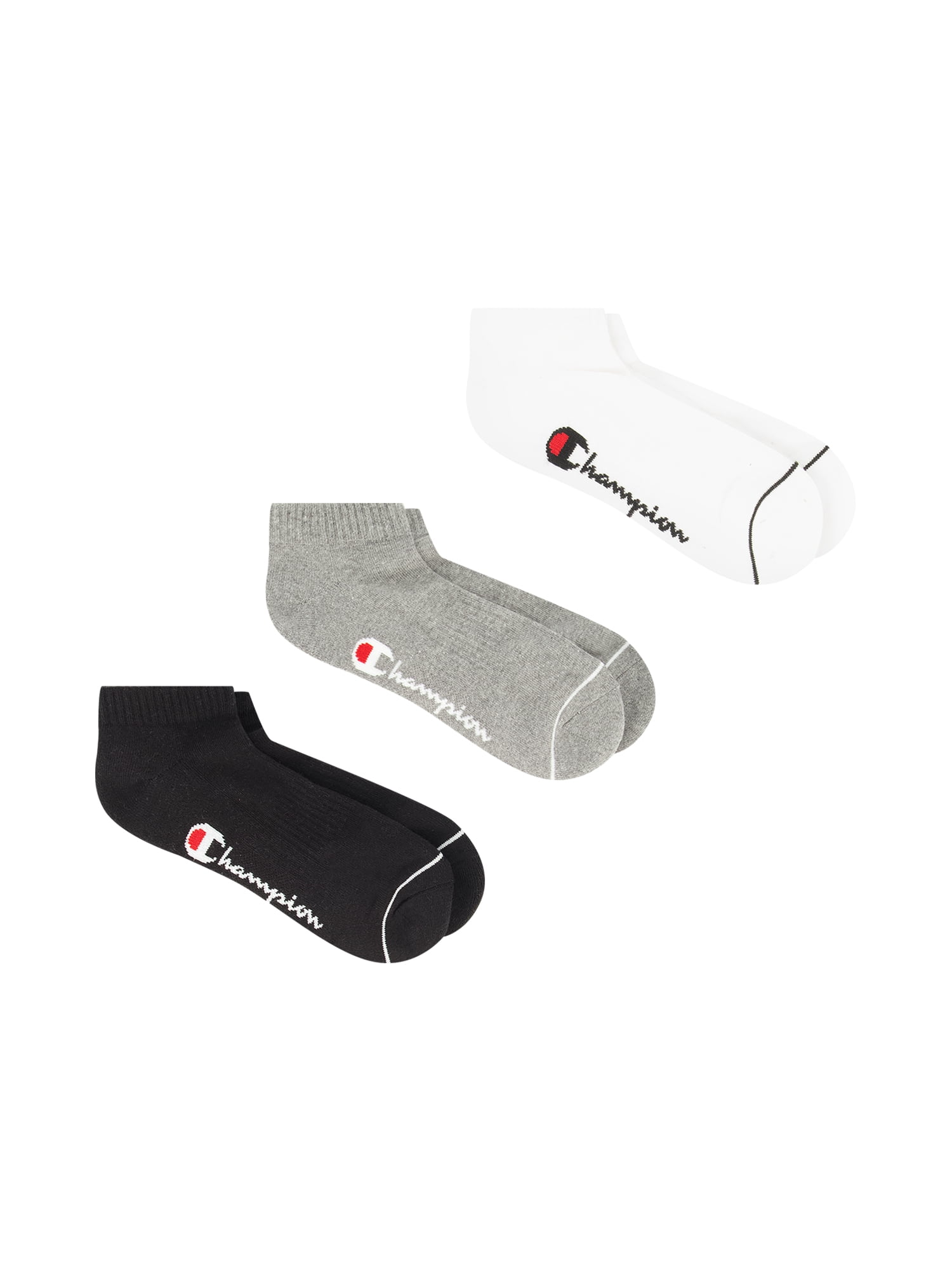 Champion Men’s Low Cut Socks 3 Pack – Half Terry Cushion, Moisture-Wicking, Arch Support, Stretch Comfort, Sizes 6–12.5