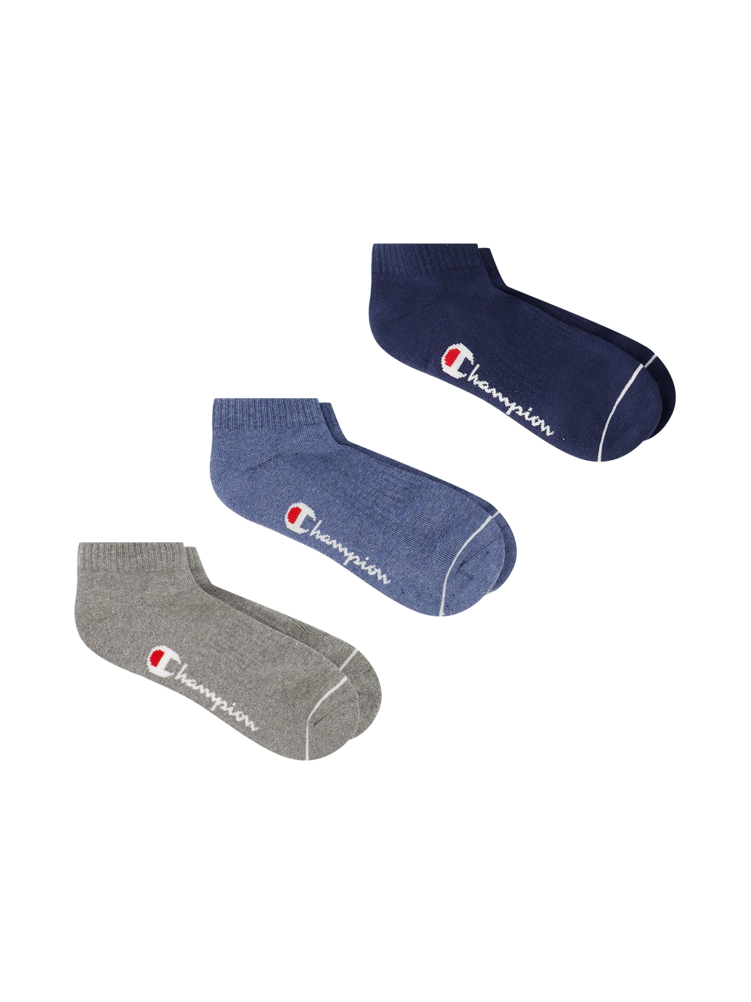 Champion Men’s Low Cut Socks 3 Pack – Half Terry Cushion, Moisture-Wicking, Arch Support, Stretch Comfort, Sizes 6–12.5