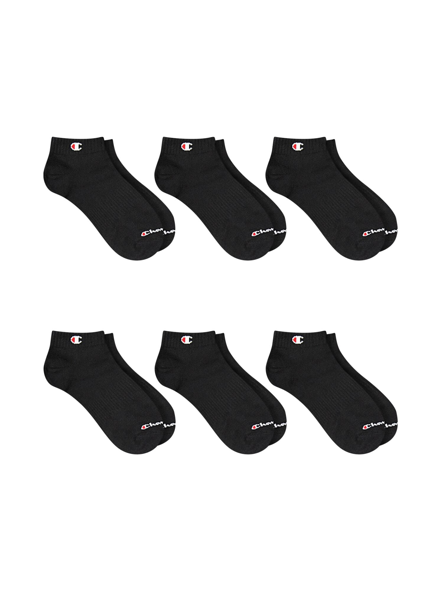 Champion Men’s Lightweight Low Cut Socks 6 Pack, Moisture-Wicking, Arch Support, Stretch Comfort, Sizes 6–12.5