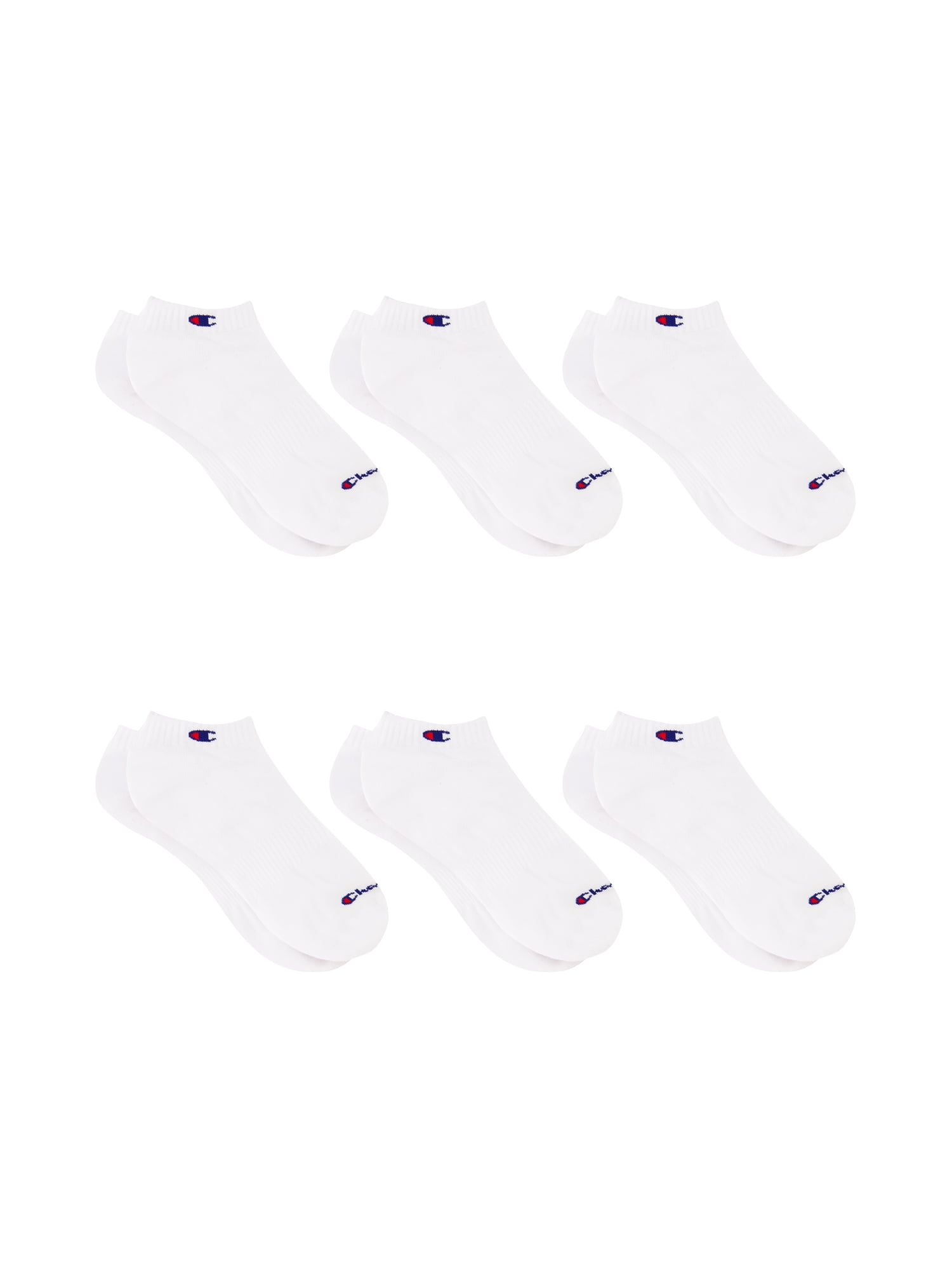 Champion Men’s Lightweight Low Cut Socks 6 Pack, Moisture-Wicking, Arch Support, Stretch Comfort, Sizes 6–12.5