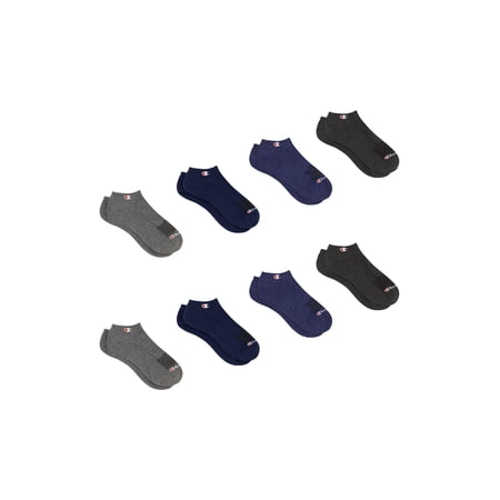 Champion Men’s Low Cut Socks 8 Pack – Half Terry Cushion, Moisture-Wicking, Arch Support, Stretch Comfort, Sizes 6–12.5