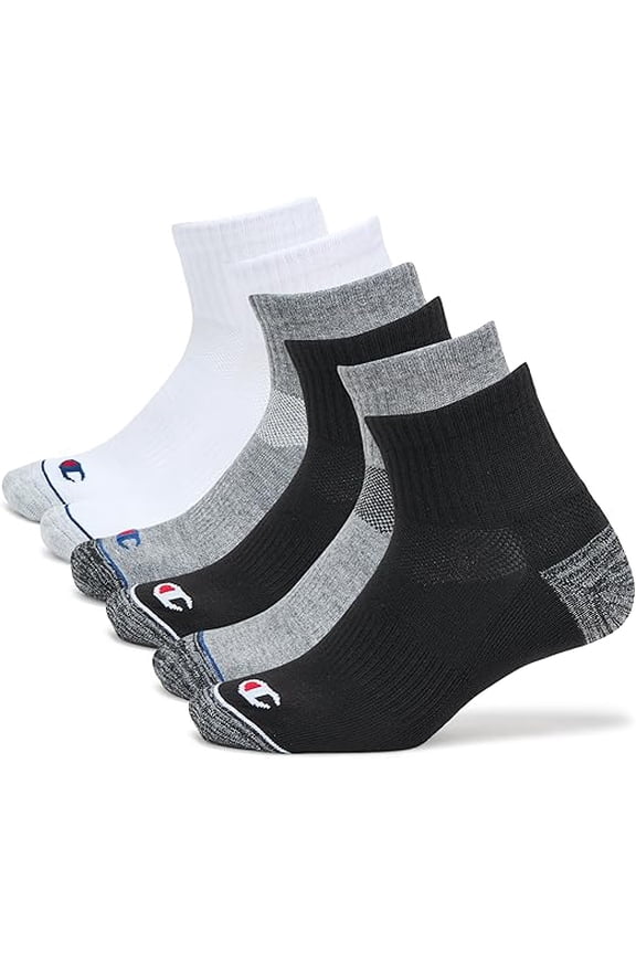 Men's Moisture-Wicking Cushioning & Arch Support Ankle Socks (6-Pack)