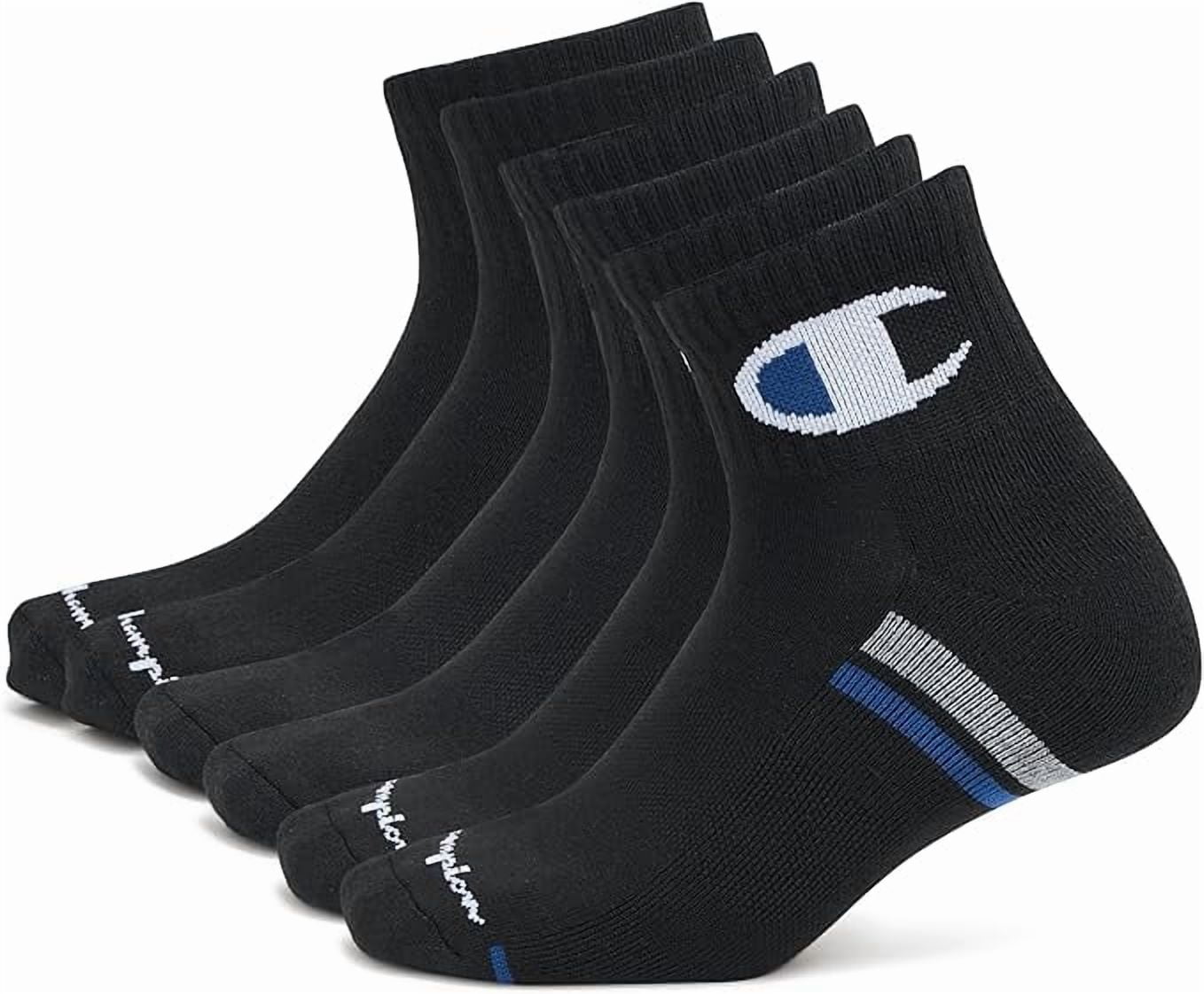 Champion Men's Moisture-Wicking Cushioning & Arch Support Ankle Socks (6-Pack)