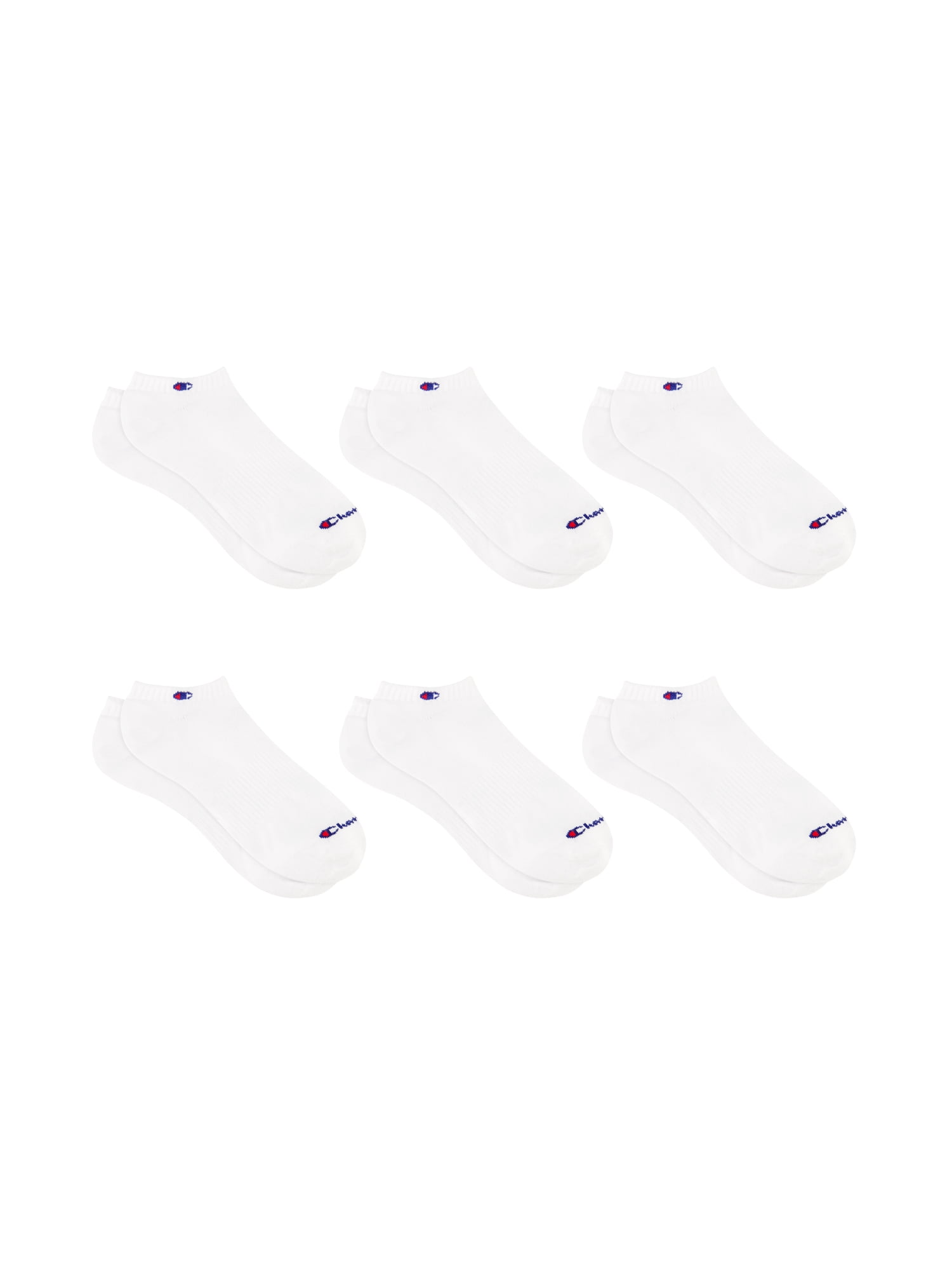 Champion Men’s Lightweight No Show Socks 6 Pack, Moisture-Wicking, Arch Support, Stretch Comfort, Sizes 6–12.5