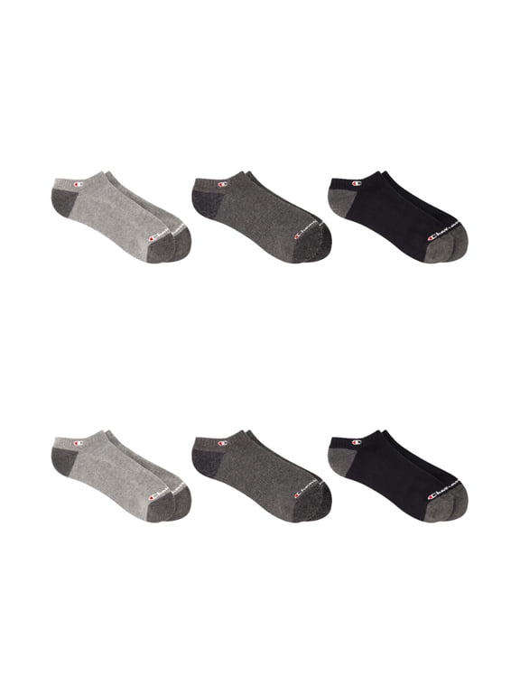 Men’s No Show Socks 6 Pack – Half Terry Cushion, Moisture-Wicking, Arch Support, Stretch Comfort, Sizes 6–12.5