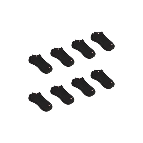 Champion Men’s No Show Socks 8 Pack – Half Terry Cushion, Moisture-Wicking, Arch Support, Stretch Comfort, Sizes 6–12.5