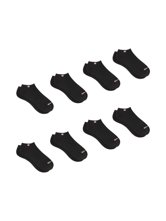Men’s No Show Socks 8 Pack – Half Terry Cushion, Moisture-Wicking, Arch Support, Stretch Comfort, Sizes 6–12.5