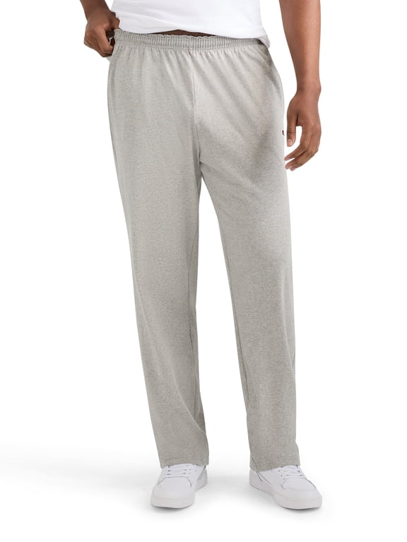 Men's Open-Bottom Lounge Pants, Standard Fit, Lightweight 100% Cotton, Sizes S-4XL