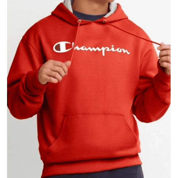 Men's Orange Powerblend Graphic Hoodie, Large