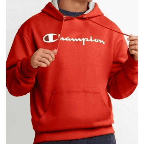 Men's Orange Powerblend Graphic Hoodie, XL